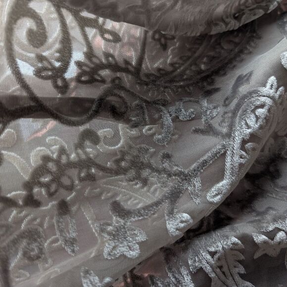 Gray Sleeveless High-Low Tunic Burnout Floral Dress Shirt Size L - Picture 9 of 10